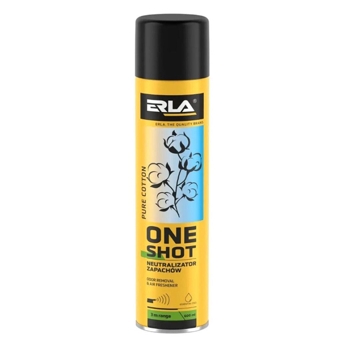 Нейтрализатор запаха и освежитель воздуха Erla One Shot Чистый хлопок 600 мл