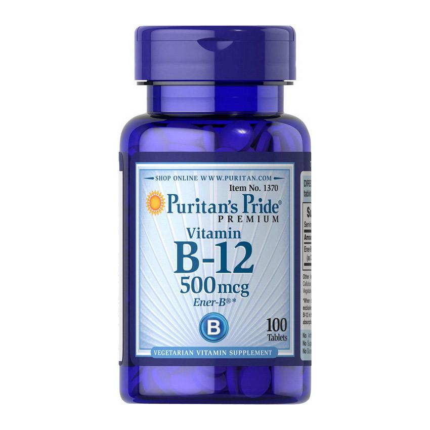 Витамин Цианокобаламин Puritan's Pride Vitamin B-12 500 мкг 100 капс. (08964-01)