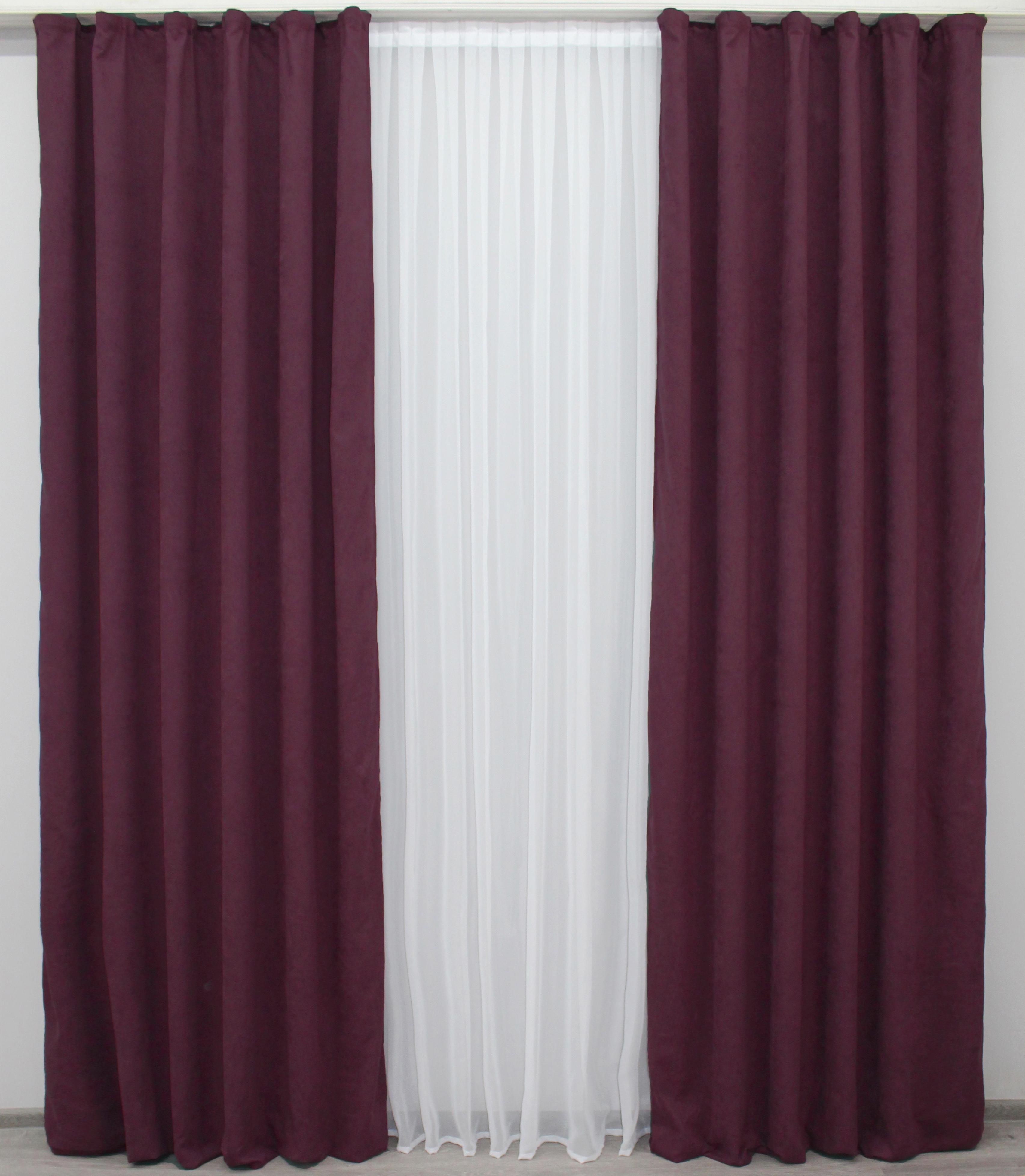 Комплект штор VR-Textil SPARTA № 967ш микровелюр 100х285 см 2 шт. Бордовый (31-307)