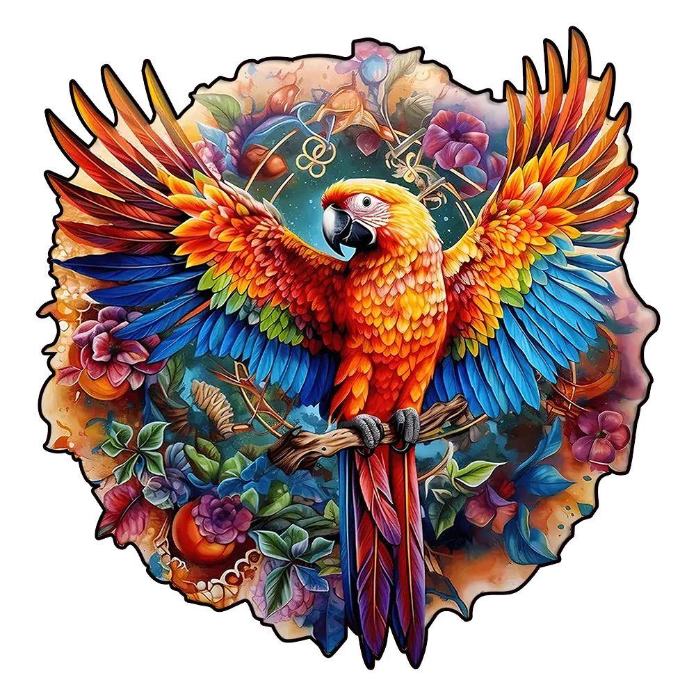 Пазлы деревянные попугай А3 (640)