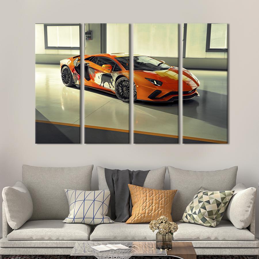 Картина на холсте Крутой суперкар Lamborghini Aventador 89x53 см (1333-41)