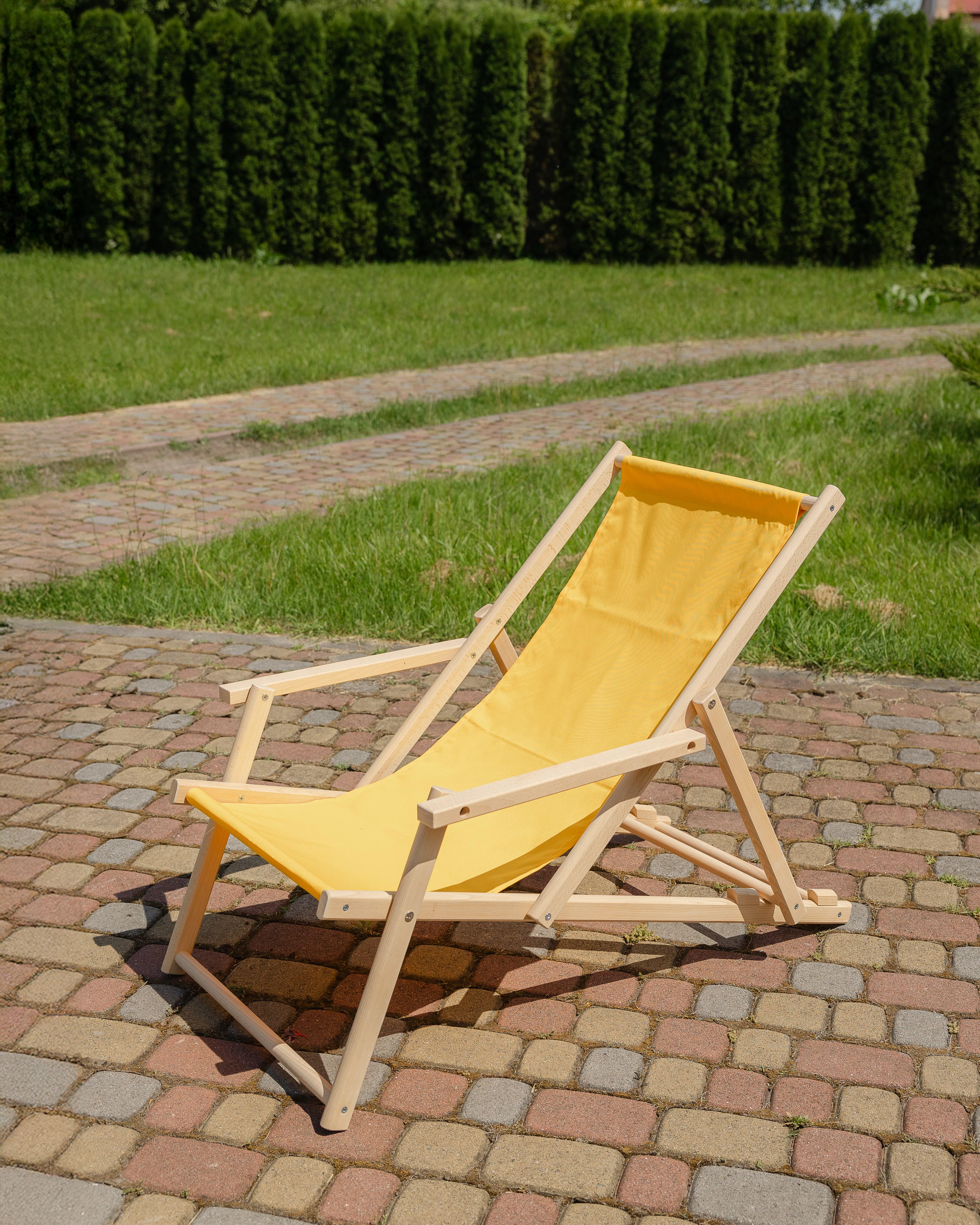Шезлонг дерев'яний розкладний XRmaster Жовтий (0002237) - фото 1 Шезлонг дерев'яний розкладний XRmaster Жовтий (0002237) - фото 1