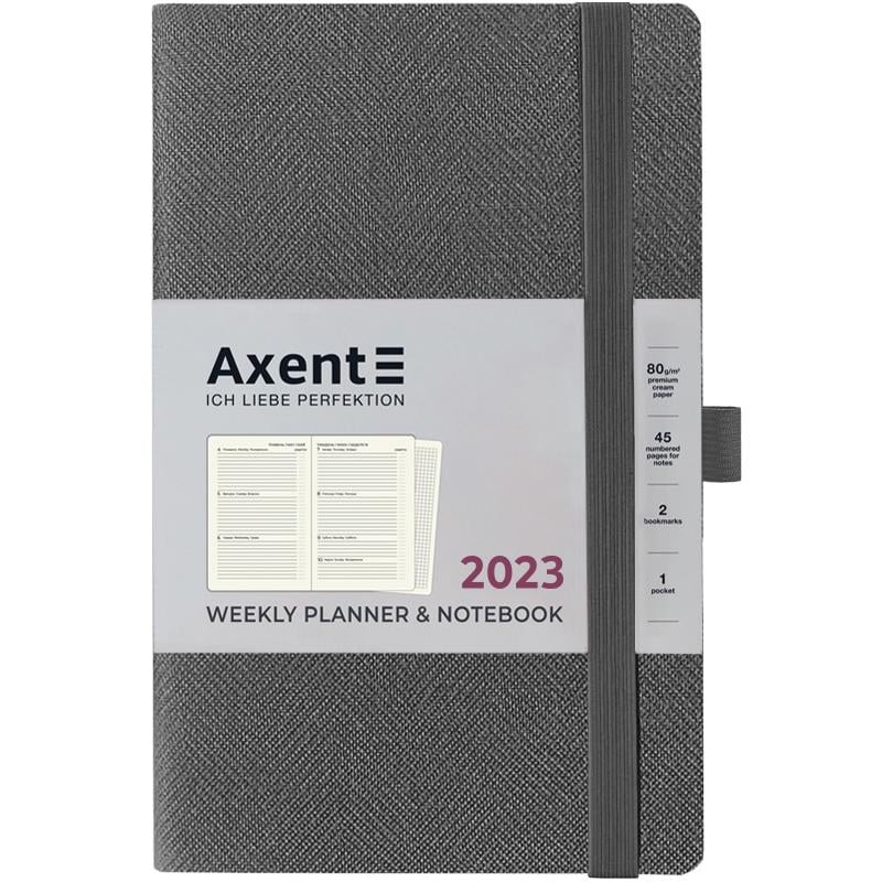 Еженедельник Axent Partner Soft Fabric 125x195 мм 96 листов Серый (8514 23 03 A)