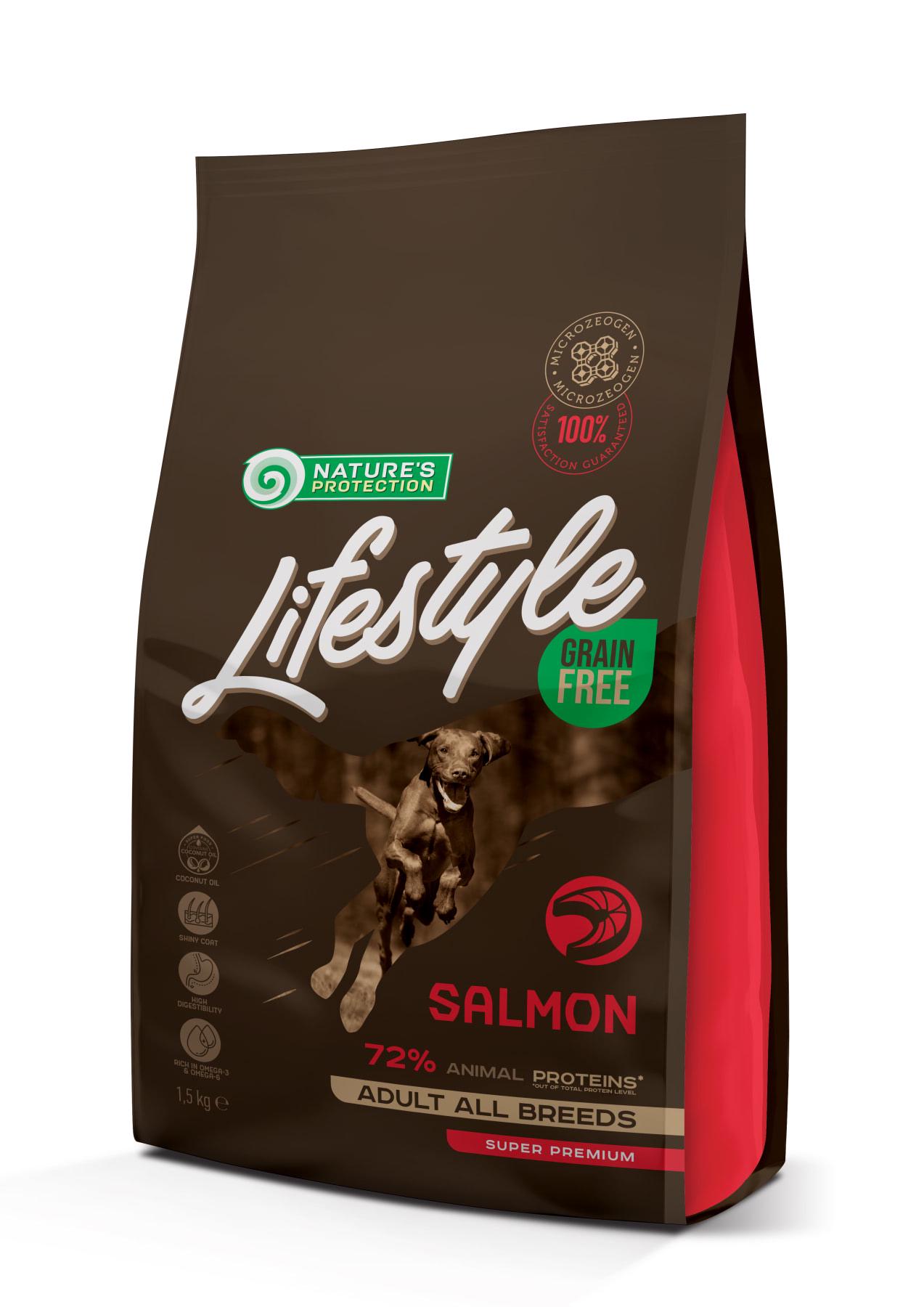 Сухой корм Lifestyle Grain Free Salmon All Breeds с лососем для взрослых собак всех пород 1,5 кг