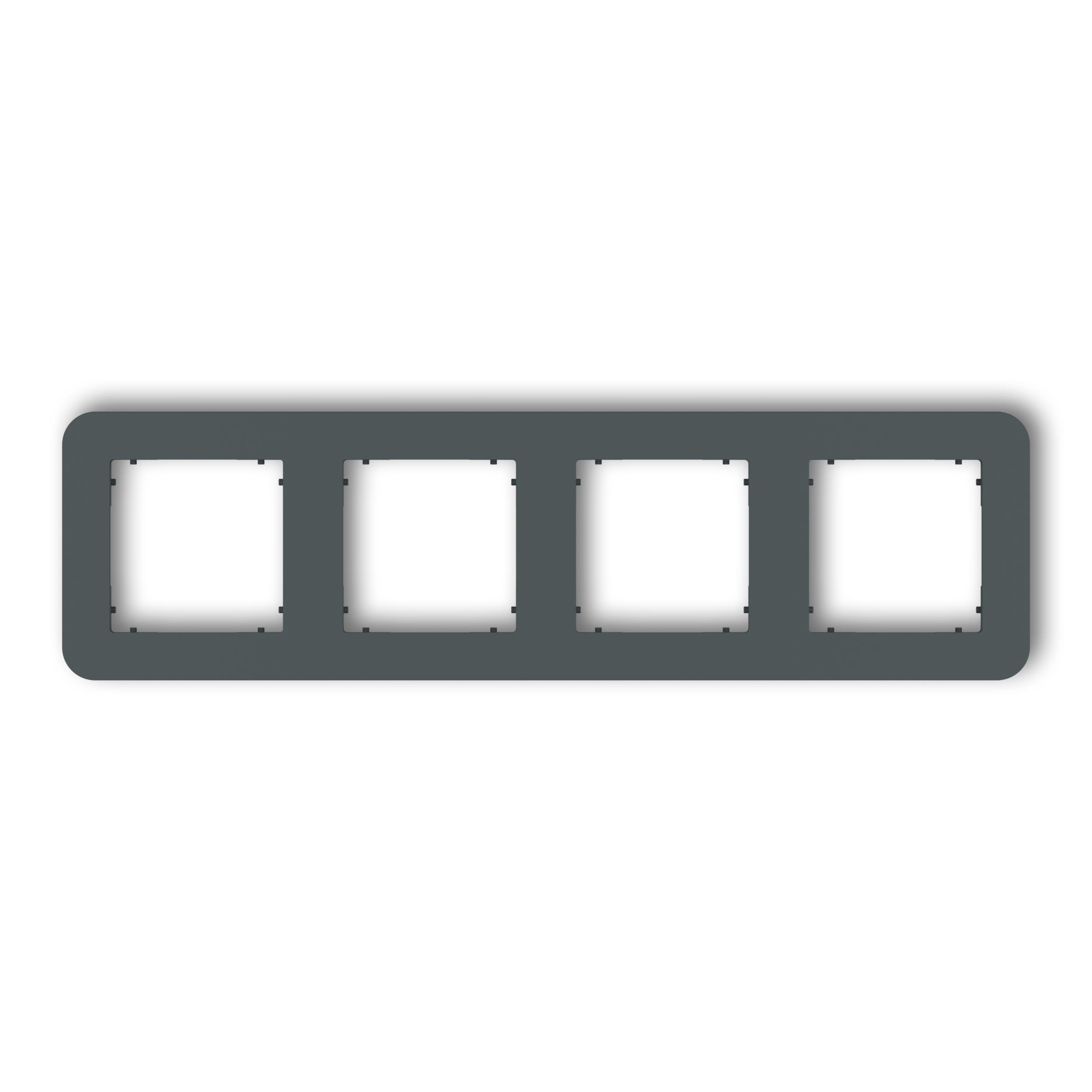 Рамка четверная универсальная закругленная Karlik Mini Графитовый матовый (28MRTZ-4)
