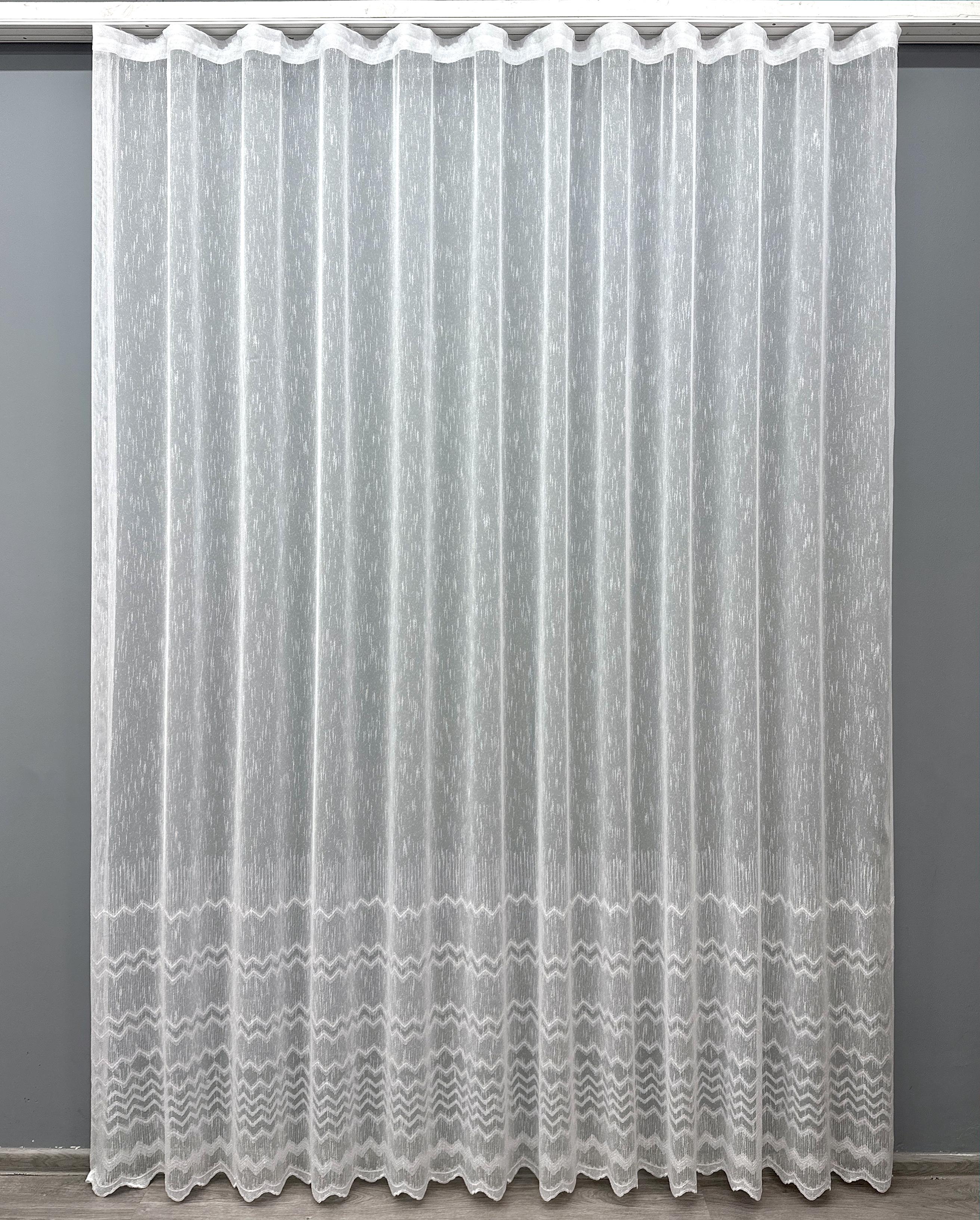 Тюль VR-Textil 1618т Лен с вышивкой 300х270 см Белый (42-0578)