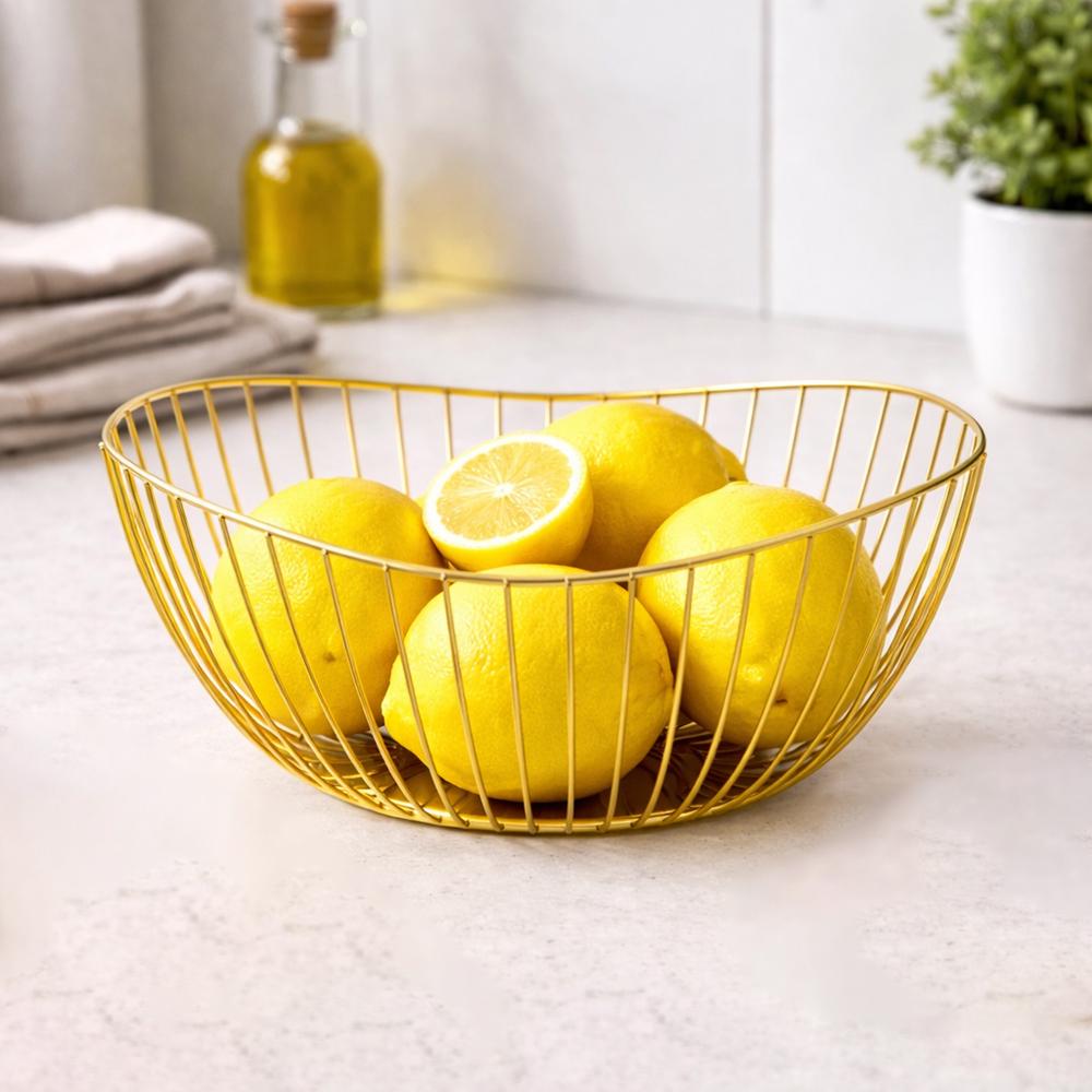 Корзина для фруктов металлическая 27x13 см Золотистый