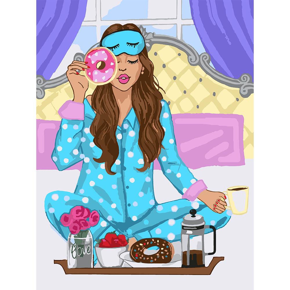 Картина по номерам SANTI Утро с пончиками 30х40 см (954478)