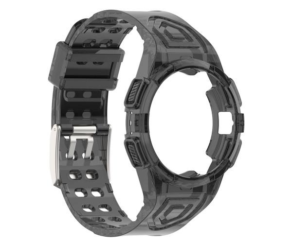 Ремешок с чехлом Color Transparent для Samsung Galaxy Watch4/Watch5 44 мм Прозрачно-черный Ремешок с чехлом Color Transparent для Samsung Galaxy Watch4/Watch5 44 мм Прозрачно-черный