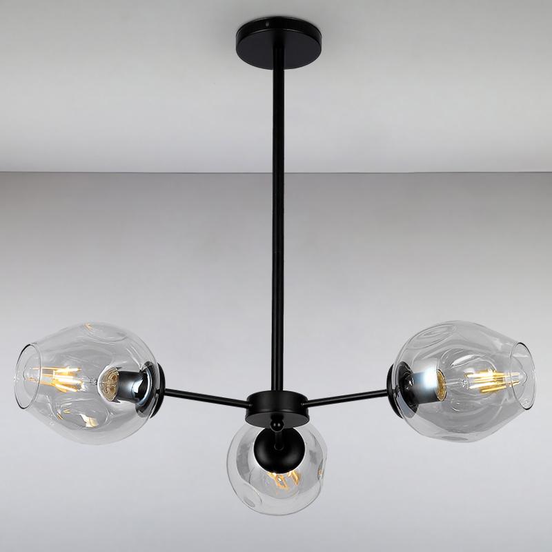 Люстра подвесная молекула Light House LS-15179-3 BK+CL на три лампы Черный