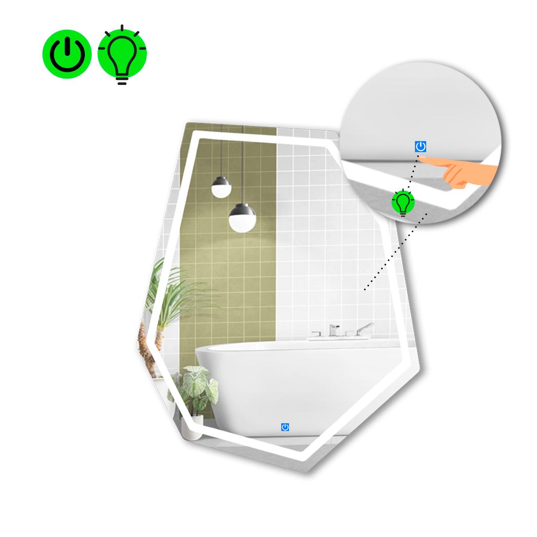 Зеркало с LED подсветкой Montagna 1 с сенсорной кнопкой управления 80x60 см (8738138)