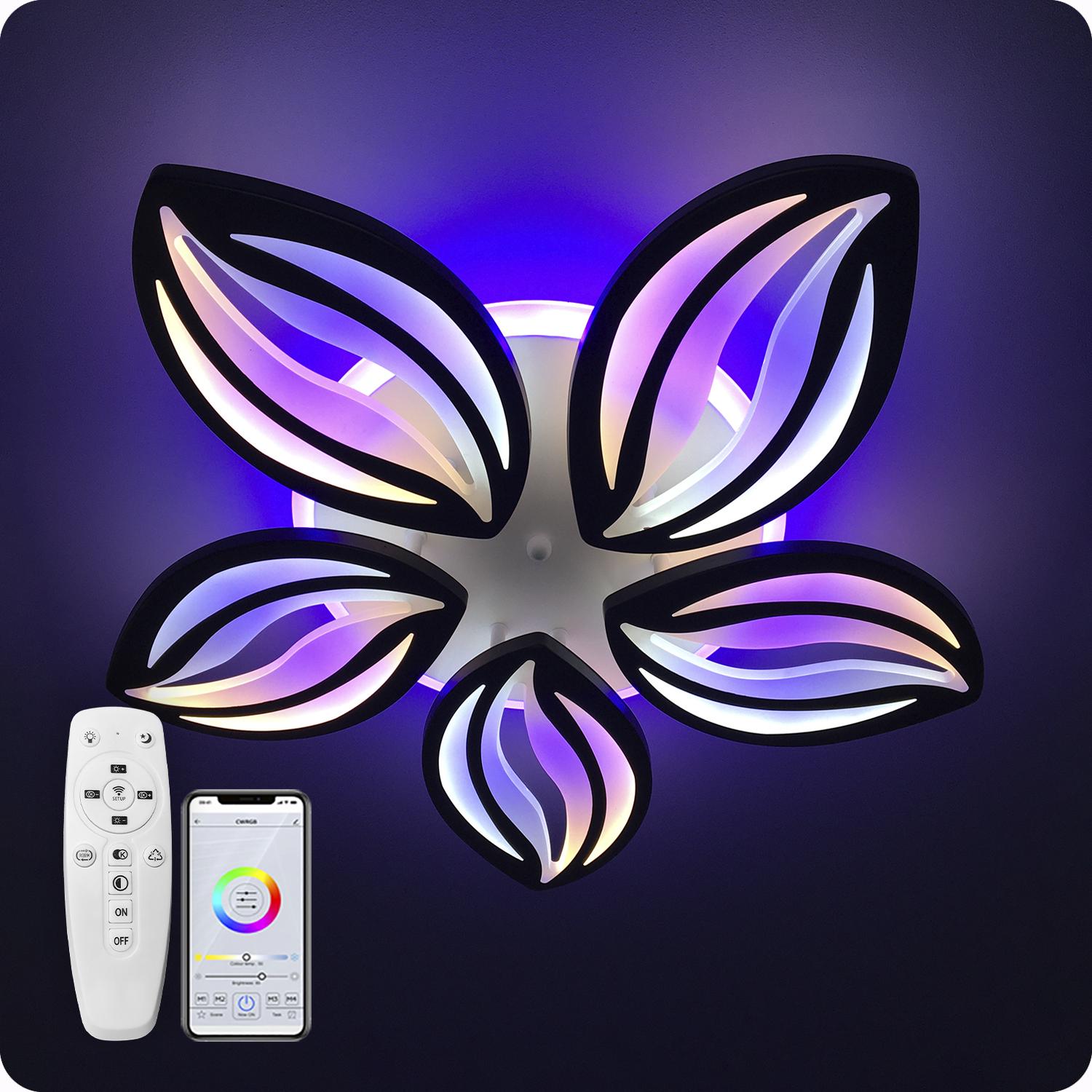 Люстра світлодіодна 517 Dlight 3color з пультом 95 Вт Чорний (01519) - фото 6 Люстра світлодіодна 517 Dlight 3color з пультом 95 Вт Чорний (01519) - фото 6