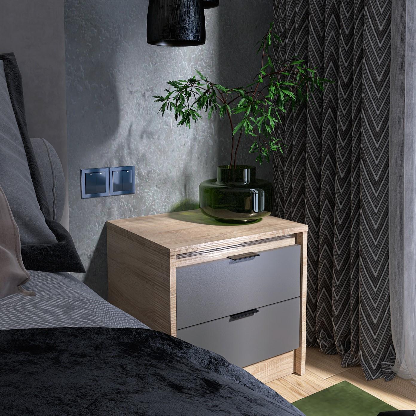 Тумба прикроватная Everest Сити 450 452х380х442 мм Сонома/Графит (11428) - фото 4