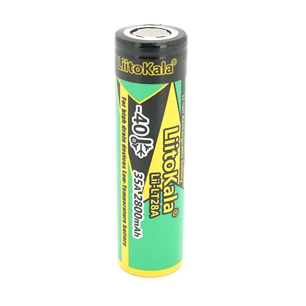 Акумулятор 18650 Li-Ion LiitoKala LT28A 2800 mAh 35A 3,7V LowTemp-40-60℃ 18,3х65,05 мм Black/Green (38728)