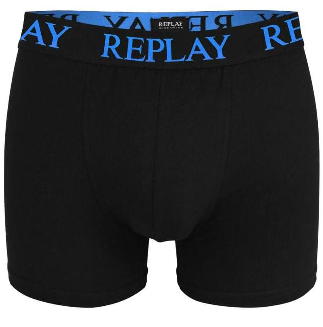 Труси-боксери чоловічі анатомічні Replay 2 шт. L Чорний/Синій - фото 4 Труси-боксери чоловічі анатомічні Replay 2 шт. L Чорний/Синій - фото 4