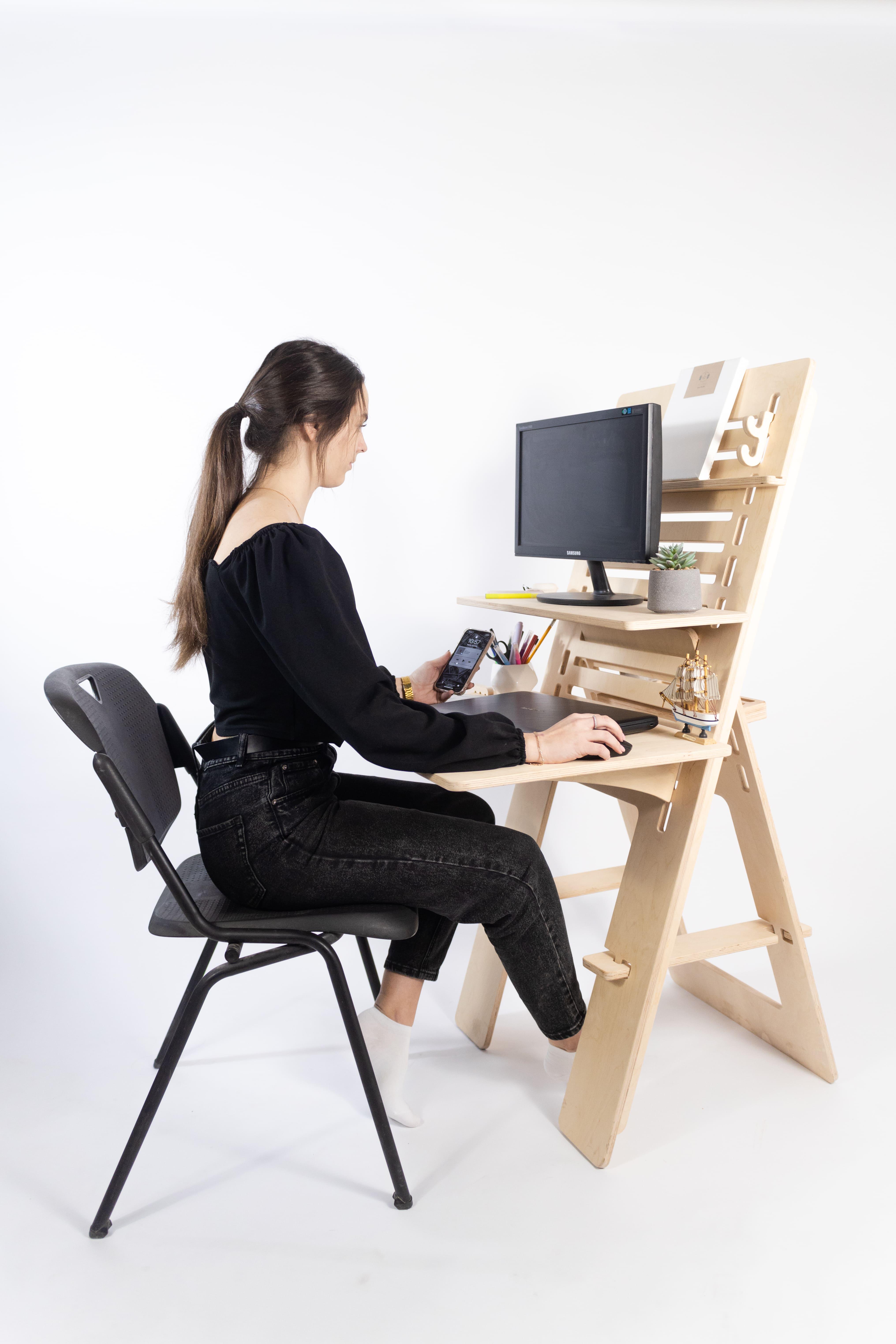 Стіл для роботи стоячи та сидячи Otaman Desk Artist з покриттям Натуральний - фото 5 Стіл для роботи стоячи та сидячи Otaman Desk Artist з покриттям Натуральний - фото 5