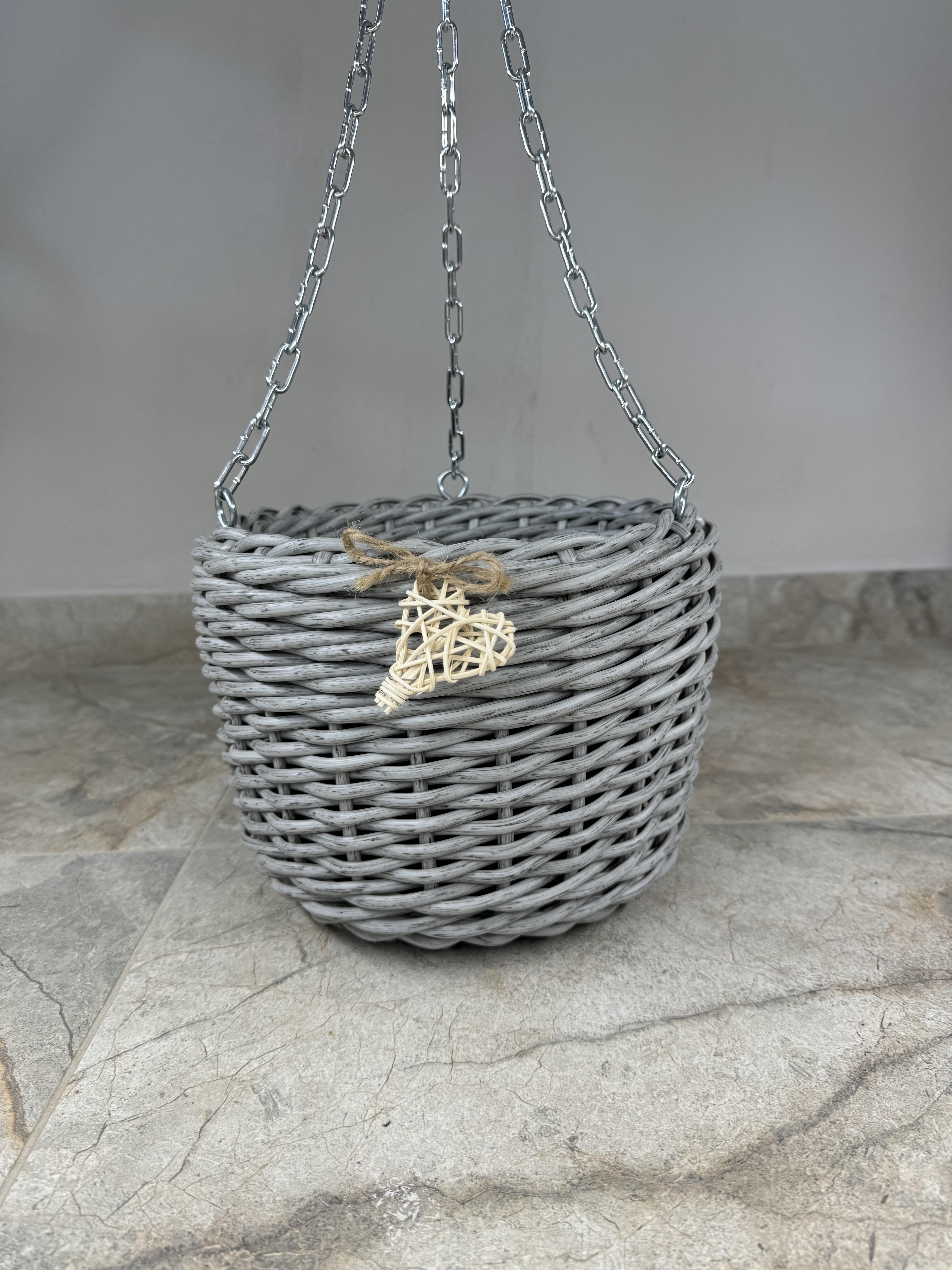 Кашпо подвесное из искусственного ротанга ручной работы 5 л Серебристо-серый (327403) - фото 2 Кашпо подвесное из искусственного ротанга ручной работы 5 л Серебристо-серый (327403) - фото 2