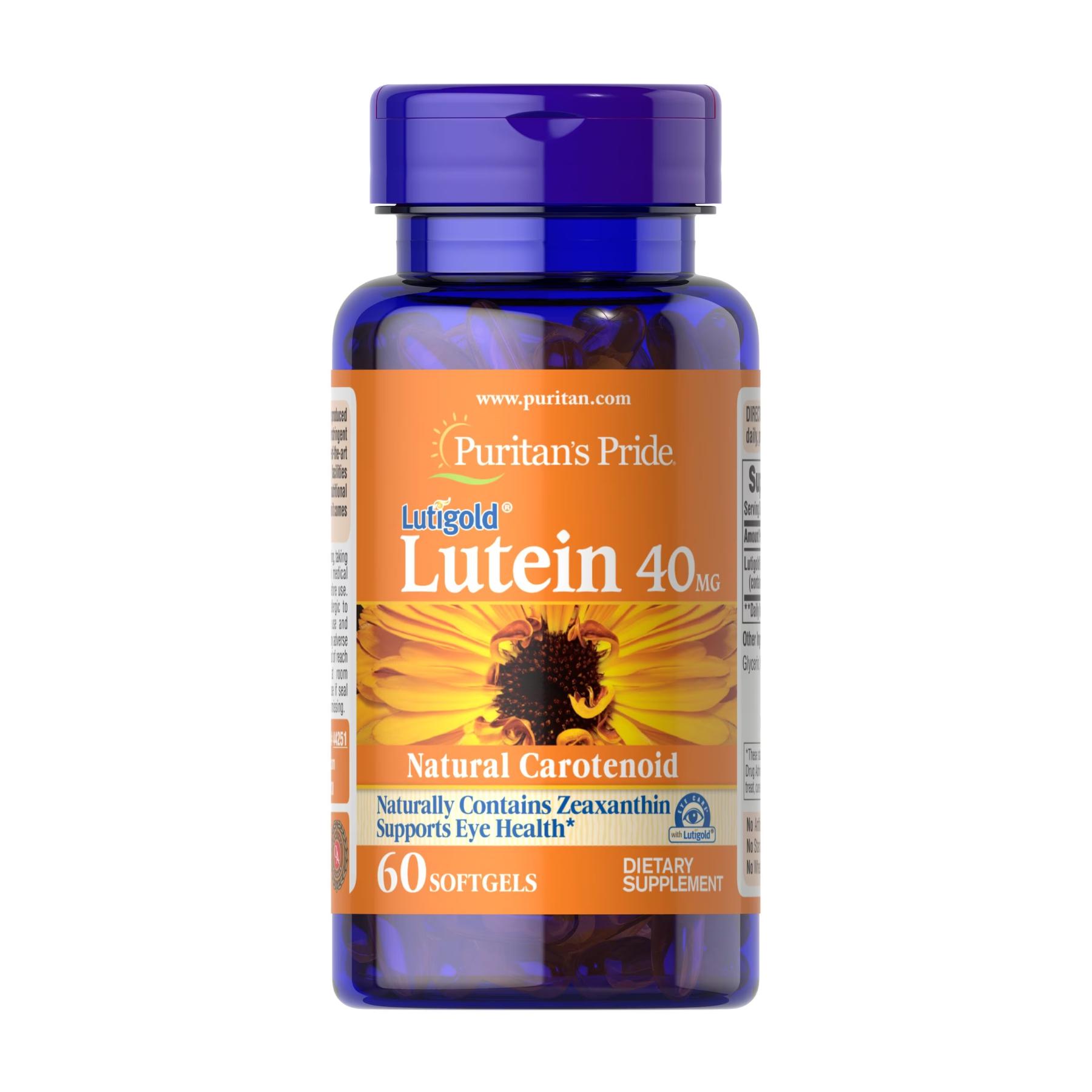 Натуральна добавка Lutein 40 mg with Zeaxanthin 60 softgels (2023-10-2482)