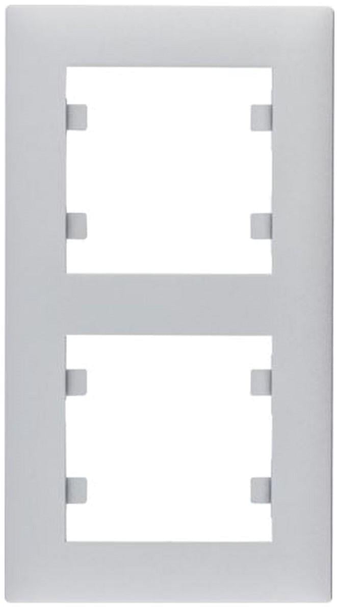 Рамка подвійна 2х вертикальна Hager Lumina-Intens WL5622 Сріблястий (10658)