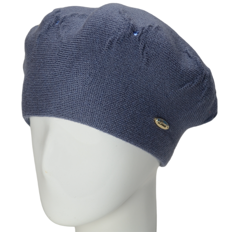 Берет женский Lirus Клара двойной на стойке Джинсовый