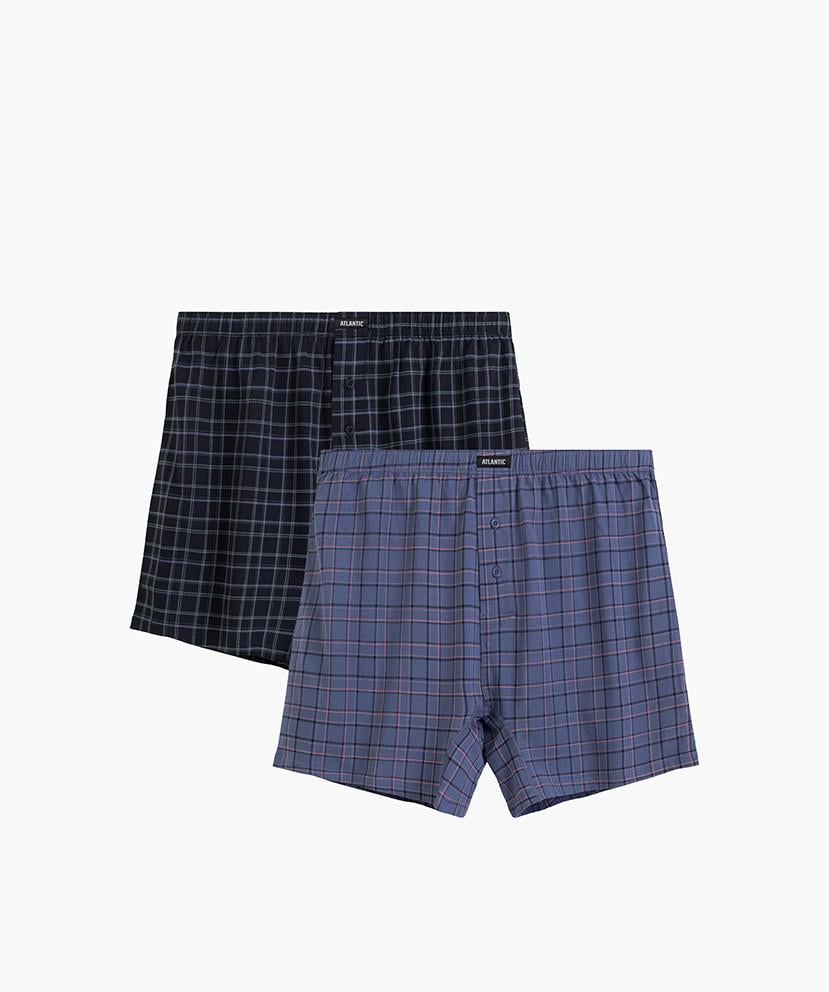 Труси-боксери чоловічі Atlantic 2MBX-091 подовжені з вшитою резинкою 2 шт. M Синій/Денім (2955012699)