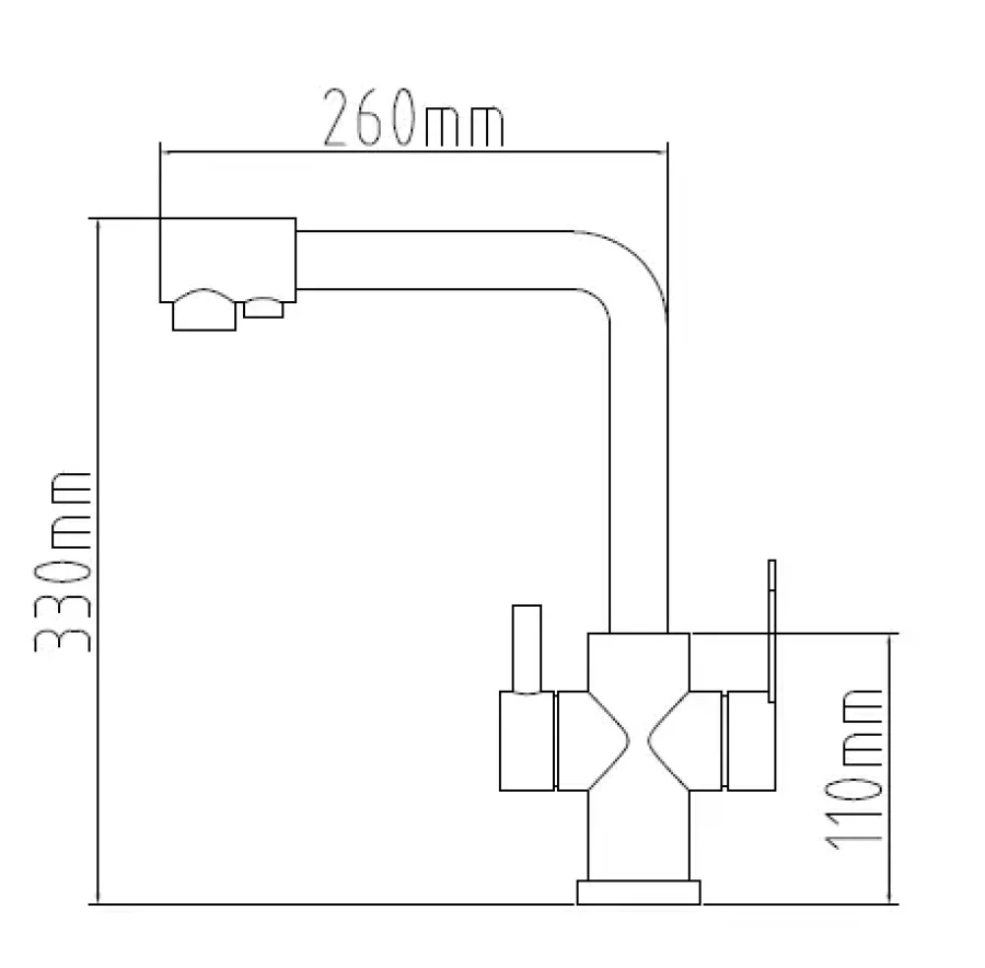 Смеситель для кухни Nett FG-33 Frosh с подключением к фильтру Золотой (NET-033320) - фото 6
