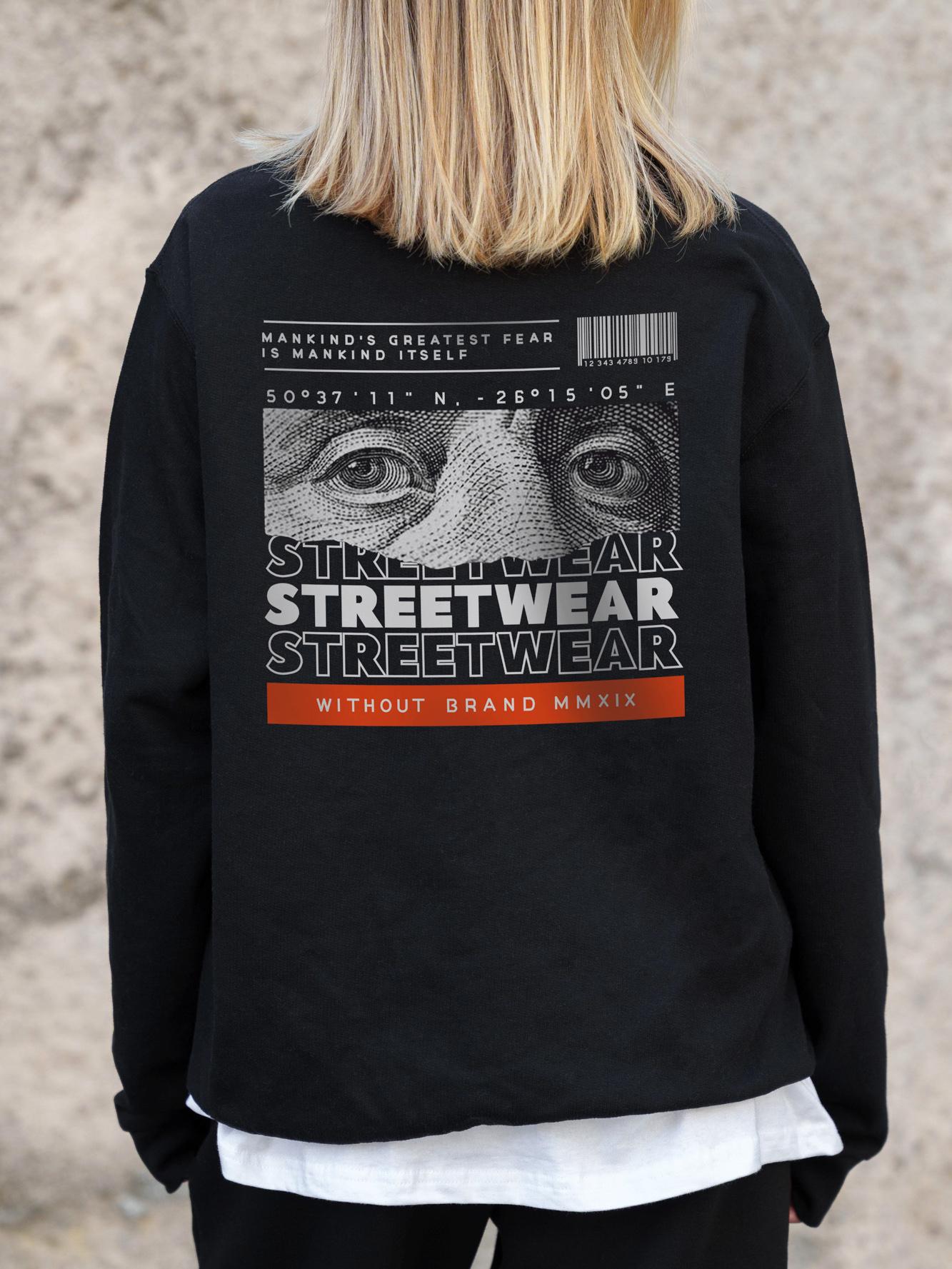 Свитшот оверсайз с принтом Without Streetwear S/M Black (S/M8055656) - фото 7