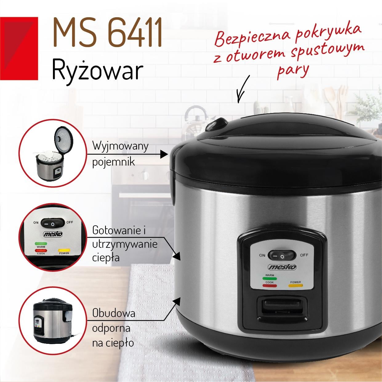 Рисоварка Mesko MS 6411 1,5 л - фото 7
