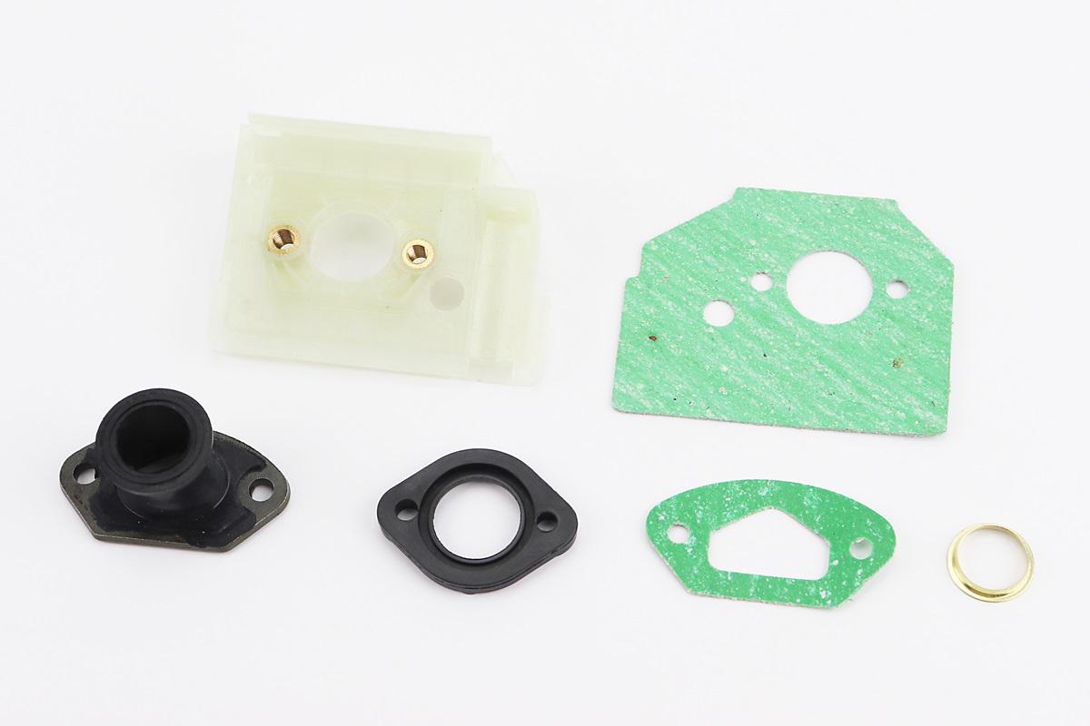 Комплект патрубок карбюратора/переходник/пластина/кольцо/прокладки 2 шт. к бензопиле 4500/5200 (28493938)