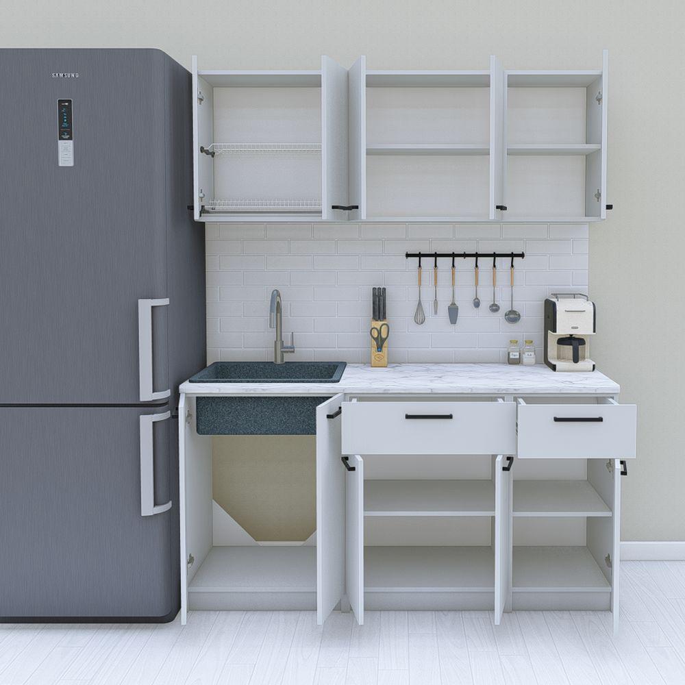 Кухня модульна готова пряма 1,6 м 160 см Світло-сірий (МП42) - фото 2 Кухня модульна готова пряма 1,6 м 160 см Світло-сірий (МП42) - фото 2