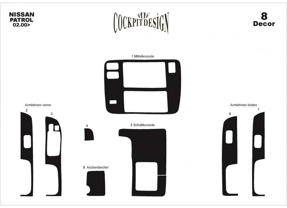 Накладки на панель Meric для Nissan Patrol Y61 1997-2011 37948