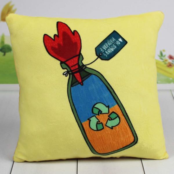 Подушка Копица с принтом Патриотическая "З України з любов'ю" 25х25 см (00291-32)