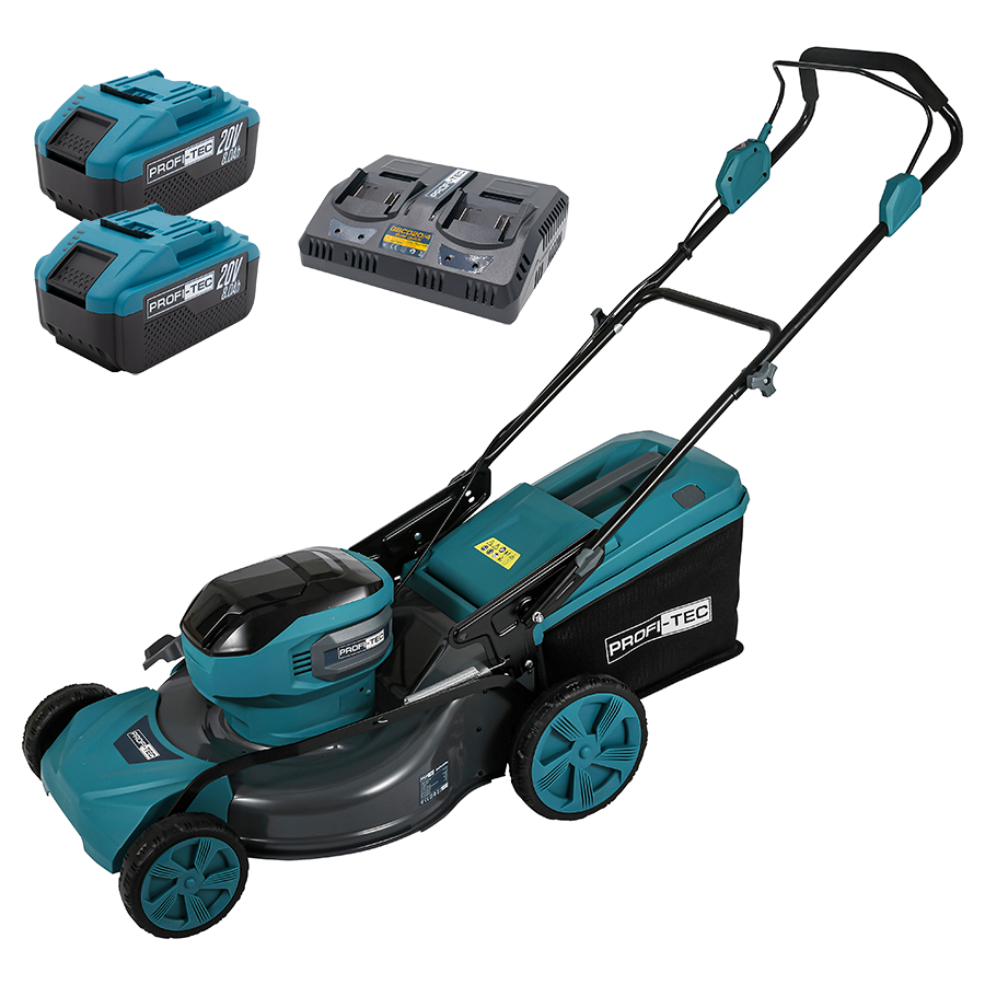 Газонокосилка аккумуляторная PROFI-TEC EcoCut 51 Pro 2×PT2080EP 8,0 Ач зарядное устройство (007586)