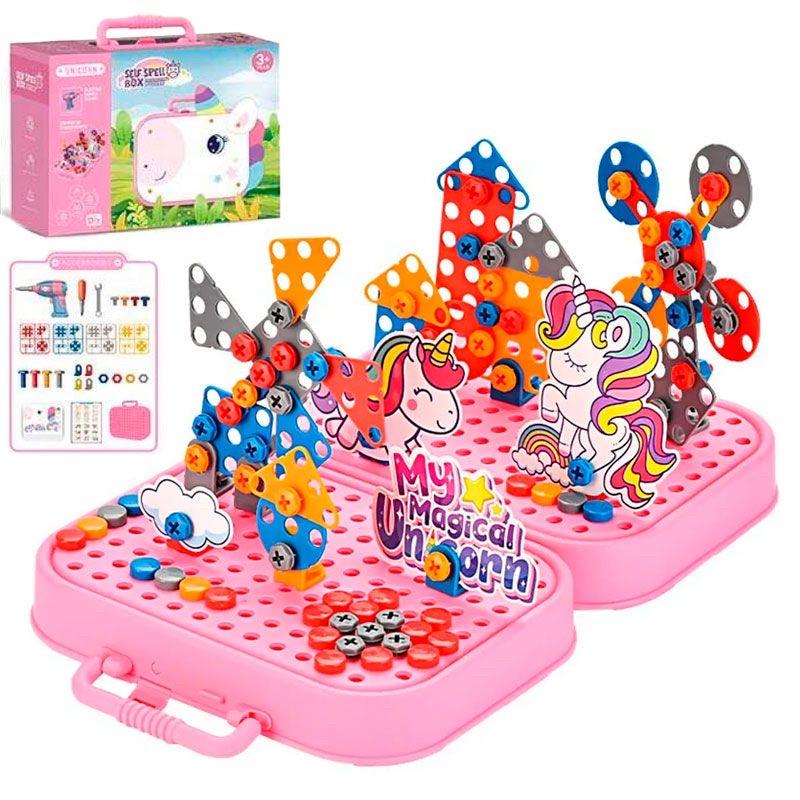 Мозаика H 321-336 24 Единорог 298 деталей/электрический шуруповерт/инструменты/чемоданчик/герои - фото 2 Мозаика H 321-336 24 Единорог 298 деталей/электрический шуруповерт/инструменты/чемоданчик/герои - фото 2