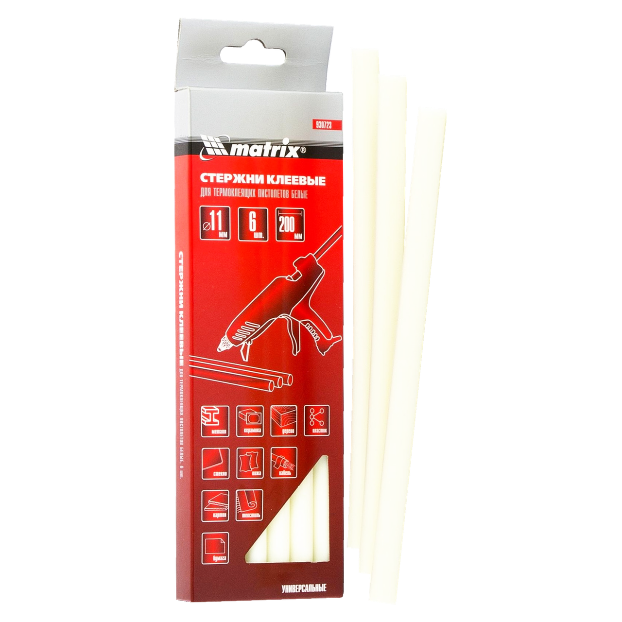 Стрижні клейові 11х200 мм 6 шт. Білий (4187)