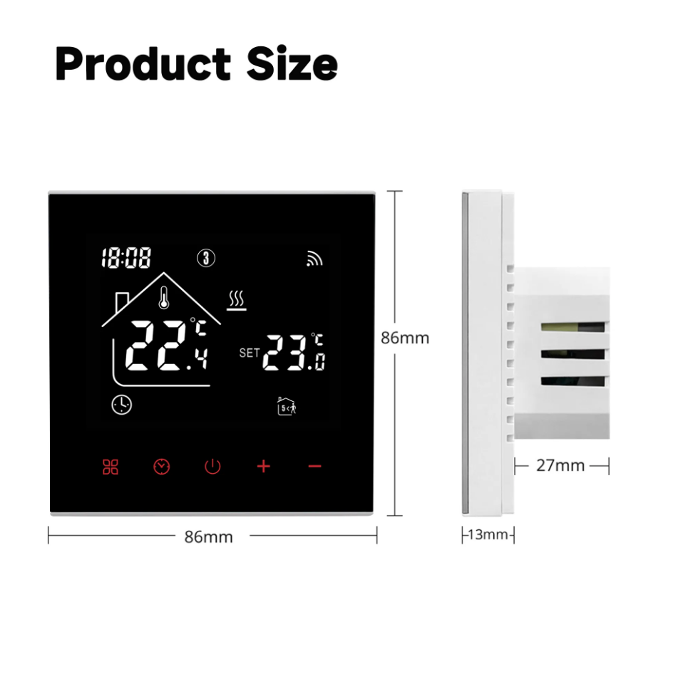 Термостат умный программируемый сенсорный TUYA MA4 16A для теплого пола - фото 5