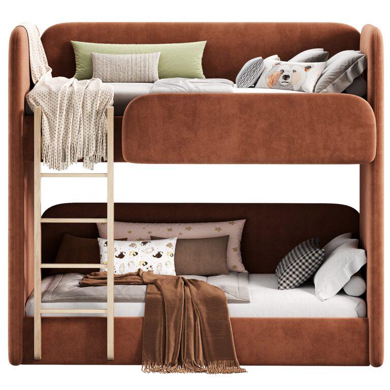 Ліжко м'яке Aris Dario двоярусне Коричневий