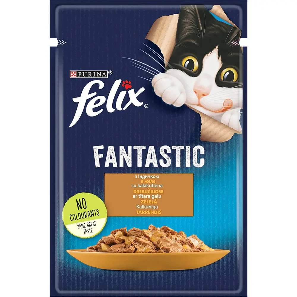 Вологий корм для котів Felix Fantastic індичка 85 г (7613039832516) Вологий корм для котів Felix Fantastic індичка 85 г (7613039832516)