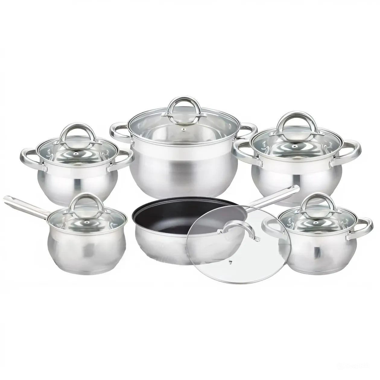 Набор посуды Edenberg EB-3720 с крышками из нержавеющей стали 12 предметов (57-46-EB-3720)