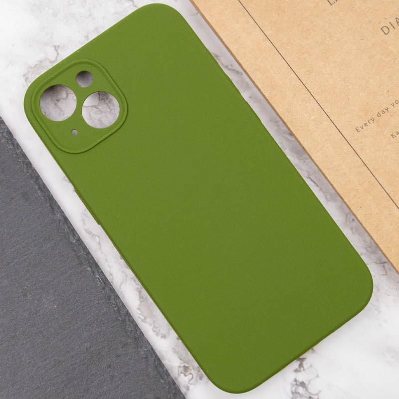 Противоударный Чехол Silicone Case Full Camera Protective (AA) для Apple iPhone 14 (6.1") Зеленый / Dark Olive - фото 5