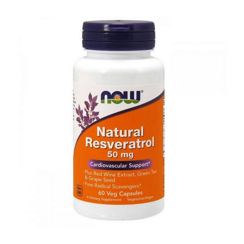 Мощный антиоксидант Now Natural Resveratrol 50 mg 60 vcaps