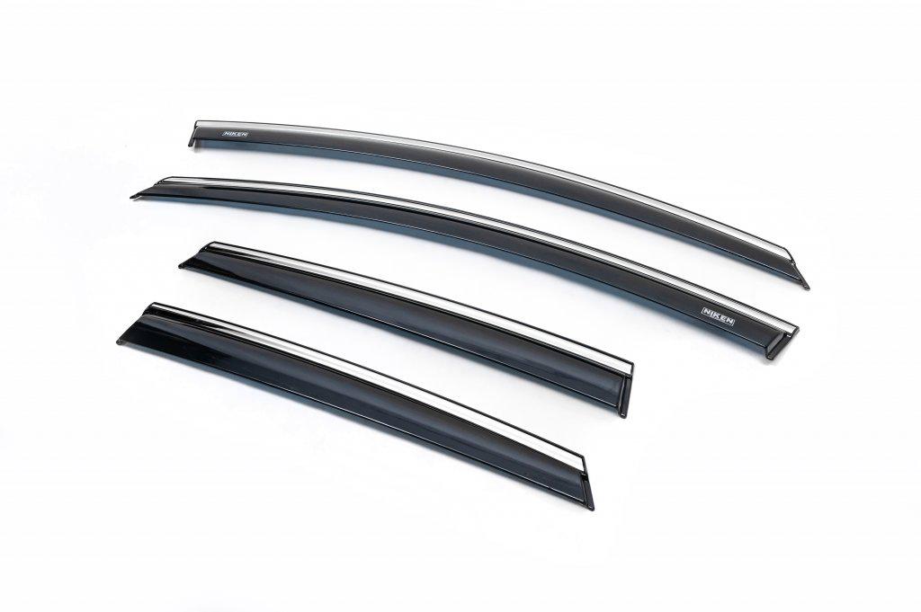 Вітровики з хром смужкою HB/SD Niken для Opel Astra J 2009-2015 рр. полікарбонат Чорний