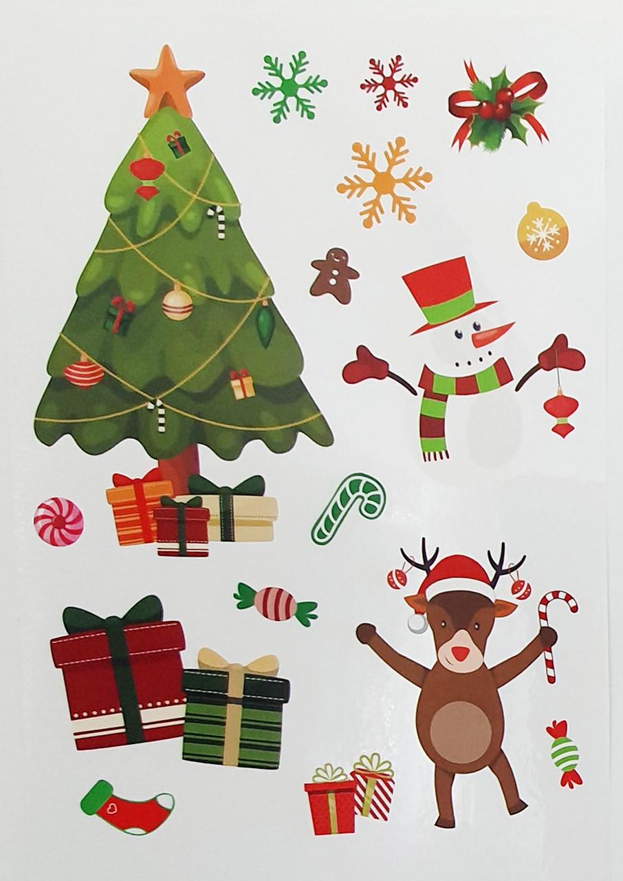 Набір новорічних наклейок Melinera 4в1 4 аркуша 22,5х33 см (1506245014) - фото 2 Набір новорічних наклейок Melinera 4в1 4 аркуша 22,5х33 см (1506245014) - фото 2