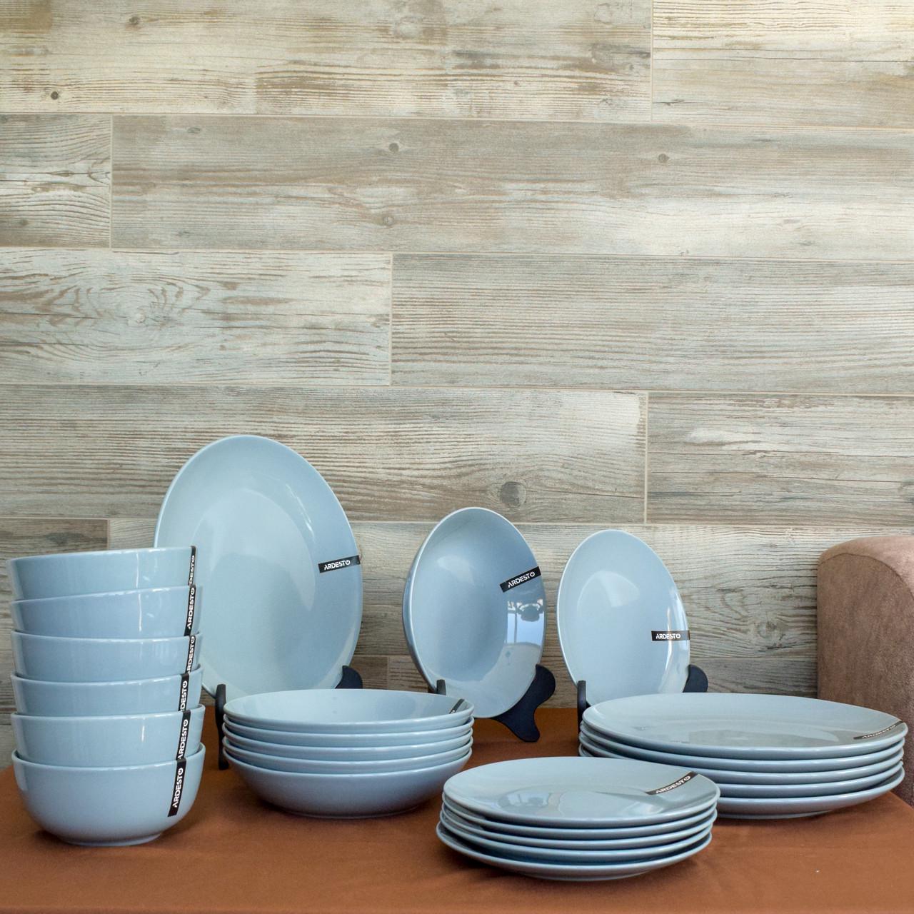 Набор тарелок Ardesto Capri 24 пр. Серый