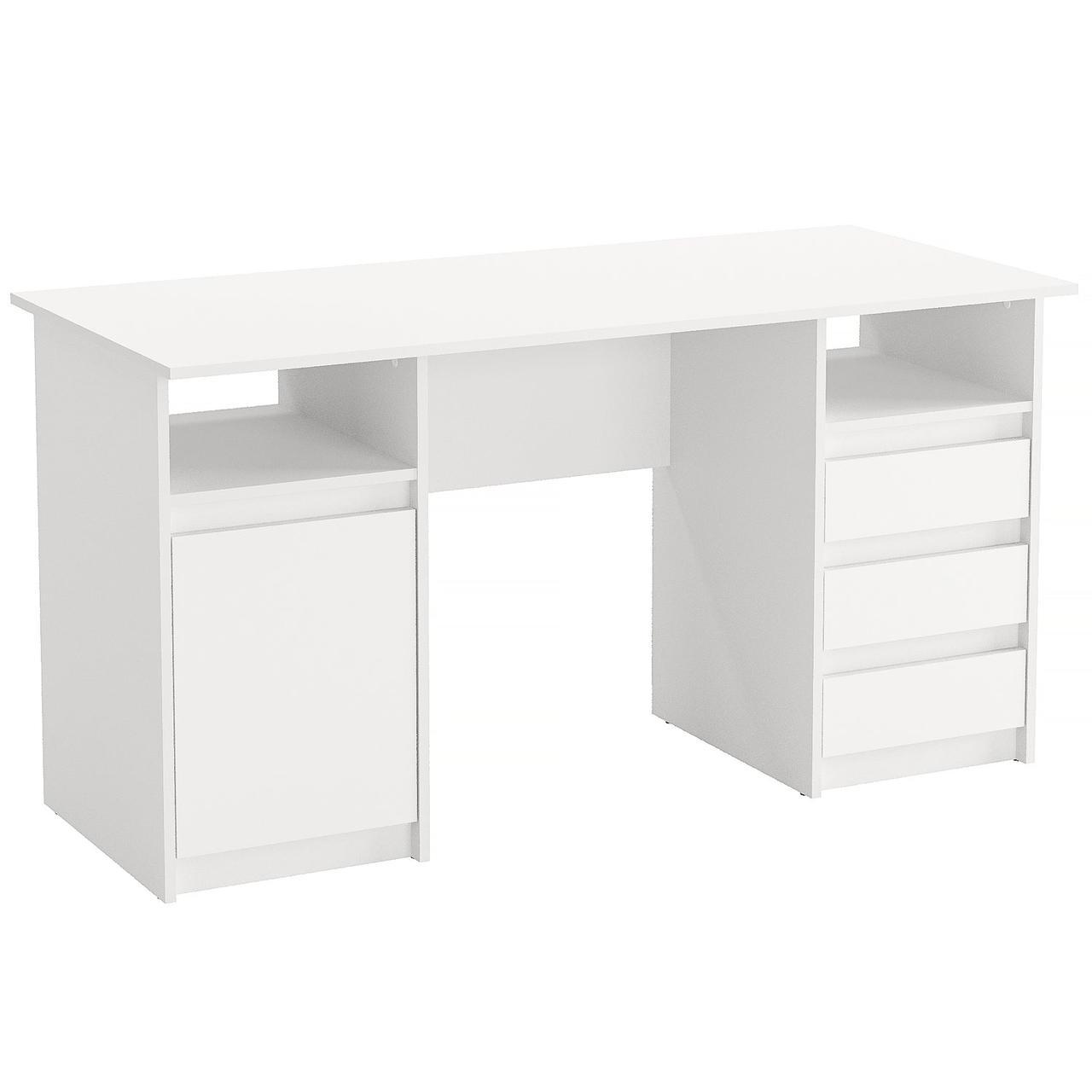 Компьютерный стол KOMTO Oslo 145 с 3 ящиками Белый (p-186-291)