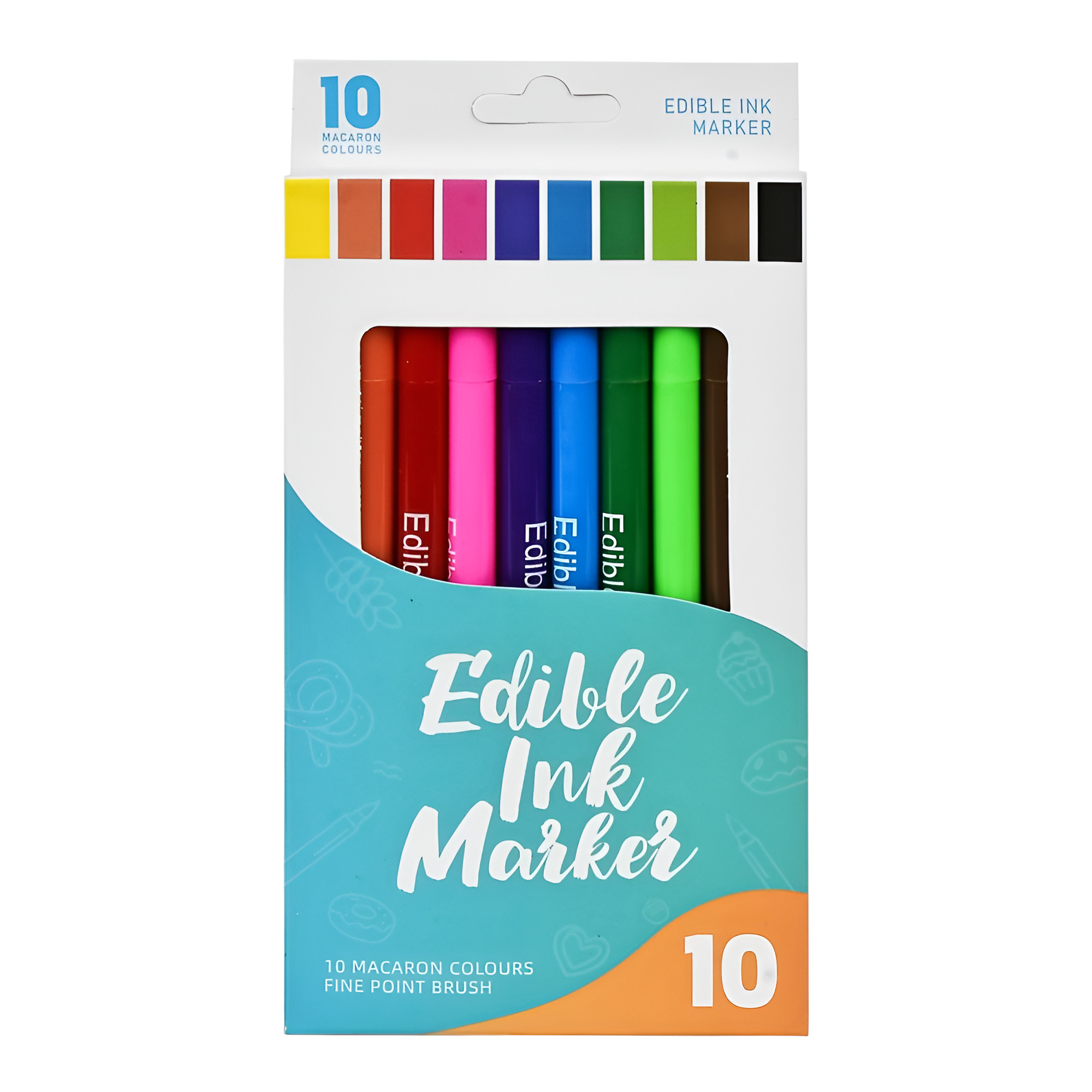 Маркер пищевой Stenson R97398-10 10 цветов 18х10 см Разноцветный (24998744)