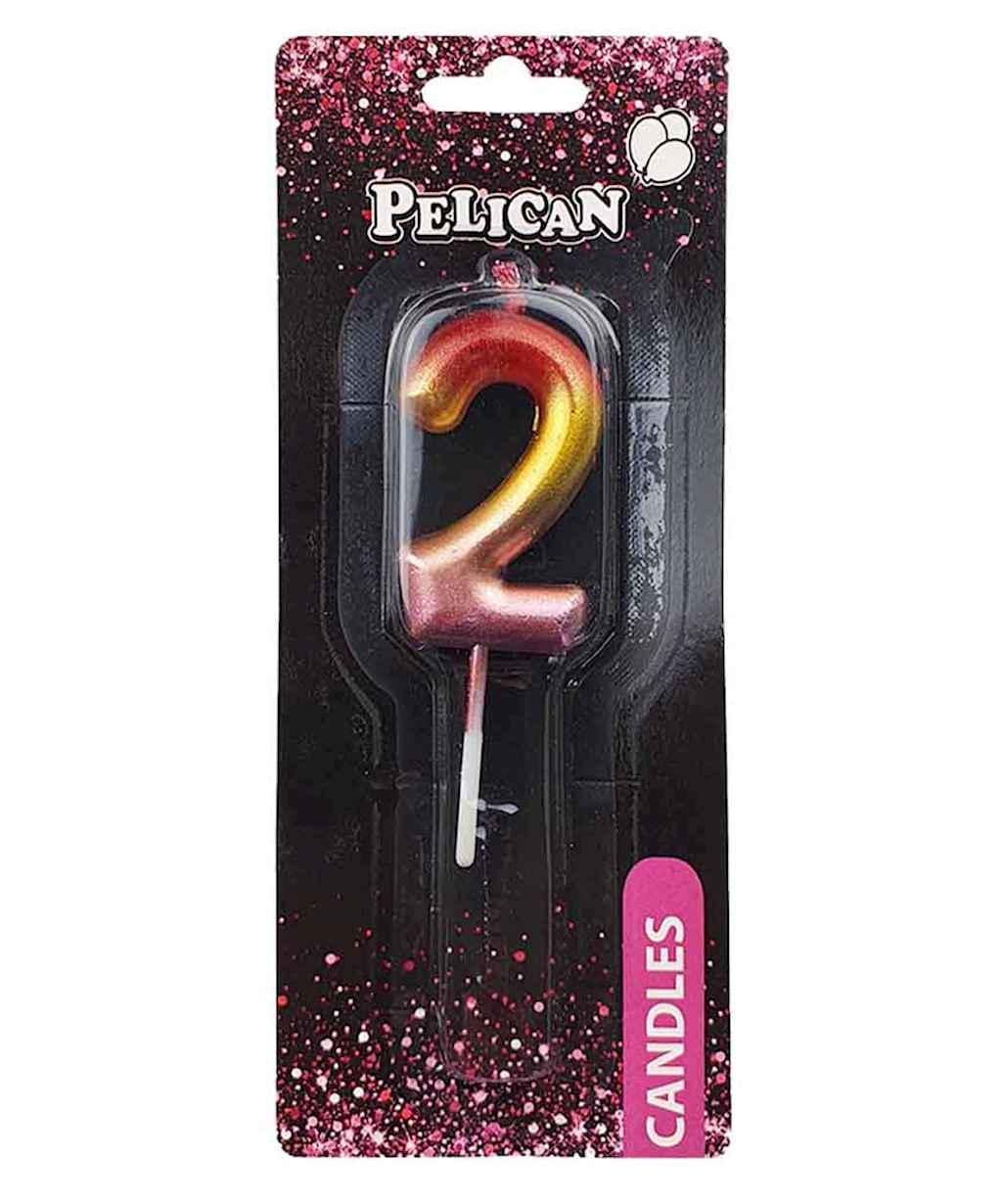 Свеча для торта Pelican 2 4,5 см Разноцветный (864562)