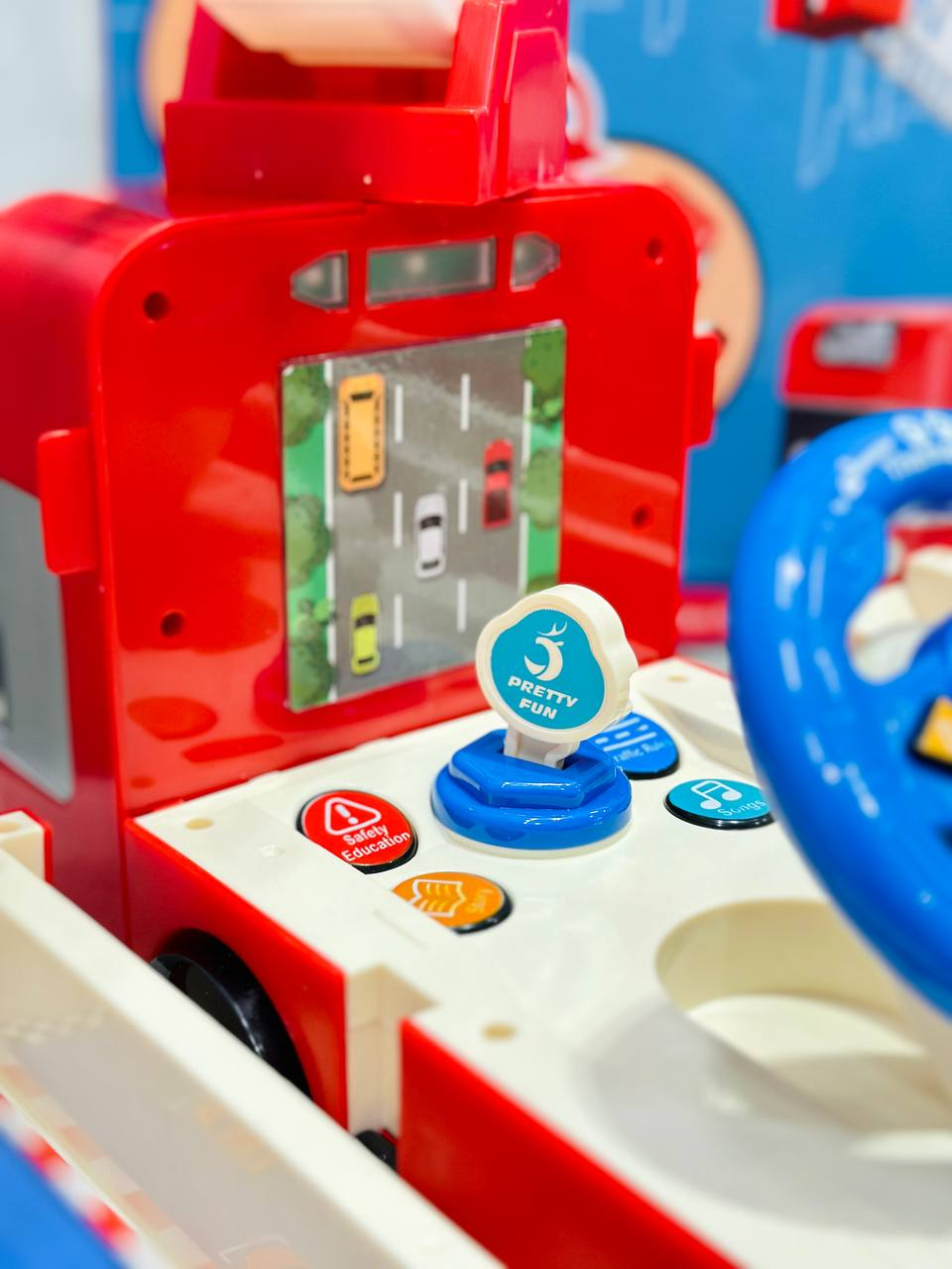 Іграшковий музичний автобус Fun Game з кермом трансформер 2в1 265-2 автотренажер Пожежна машина (2054641465) - фото 10