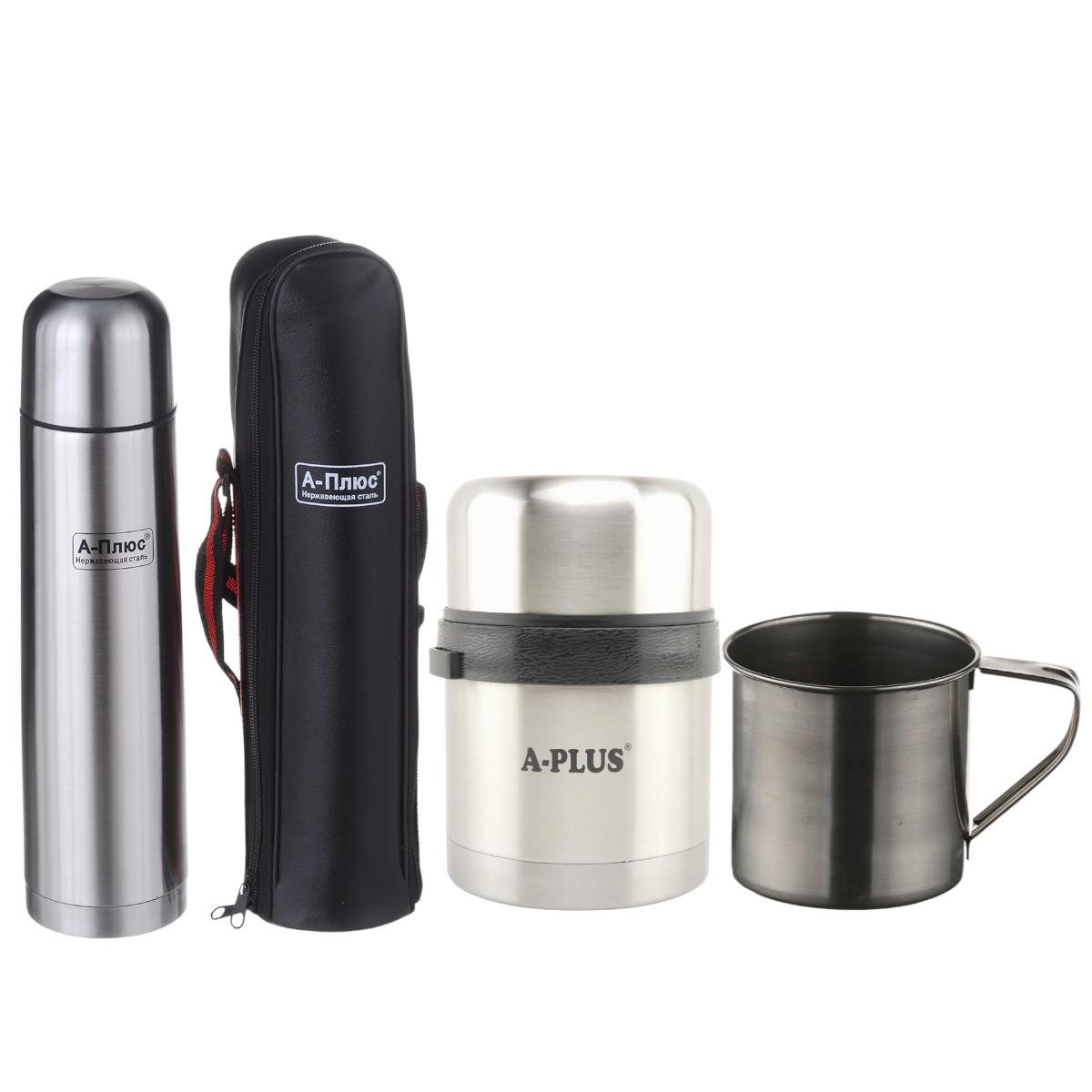Набор походный A-PLUS термос 1,0 л/термос пищевой 0,5 л/кружка 0,3 л