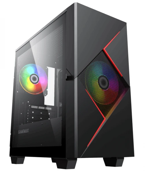 Корпус GameMax Cyclops BR черный, без БП, Mini Tower, Micro ATX / Mini ITX, 1xUSB 3.1, 2xUSB 2.0, 3x120 мм LED, 350х188х380 мм